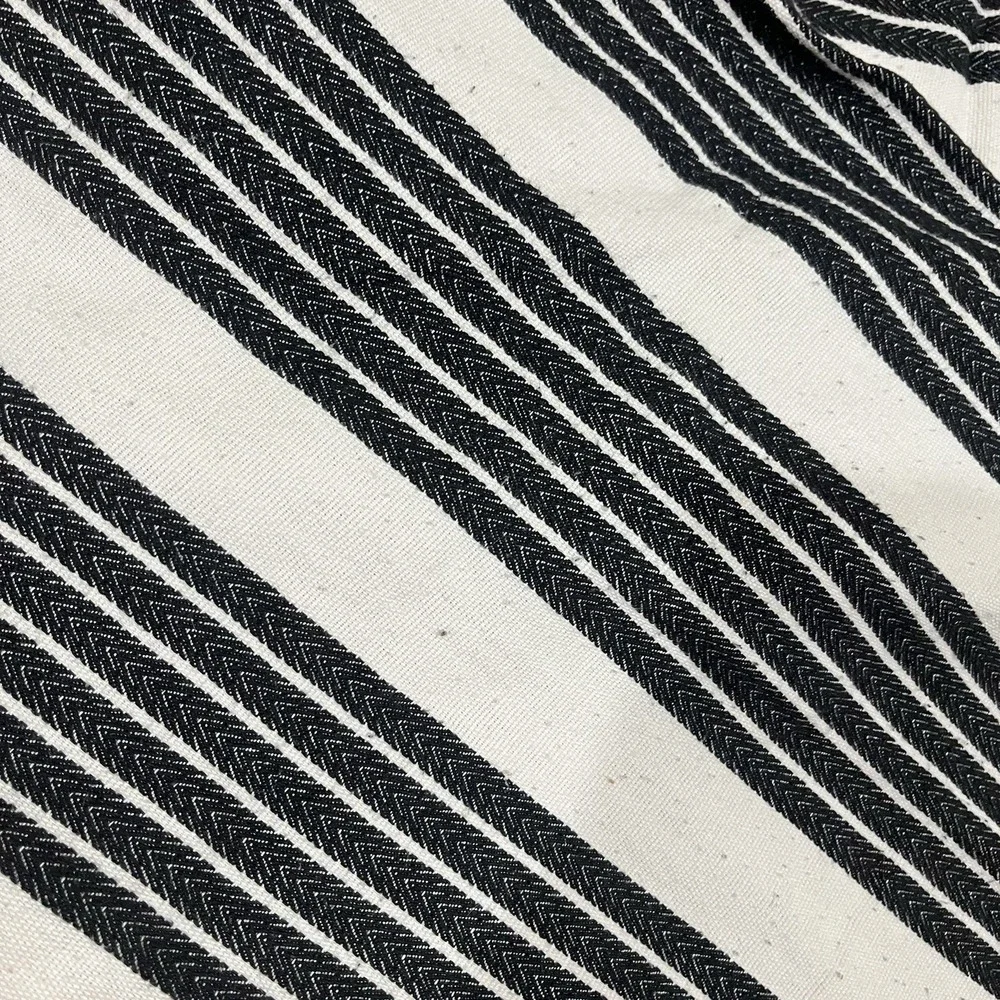 IKEA Mettalise Throw Pillow Black Striped 16x26